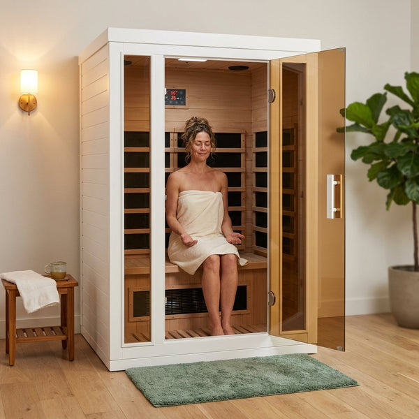 FAR Infrared Sauna Built for Home Wellness, 6 Carbon Heaters, Hemlock Wood, Bluetooth Speaker